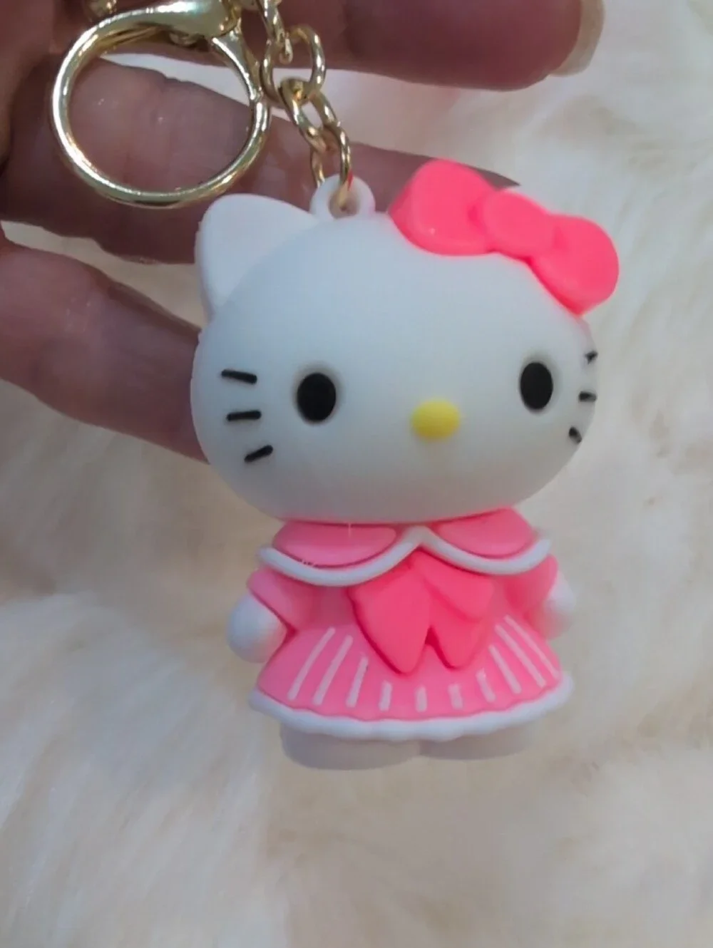 Hello Kitty Pink Silicone Bag Charm Keychain
